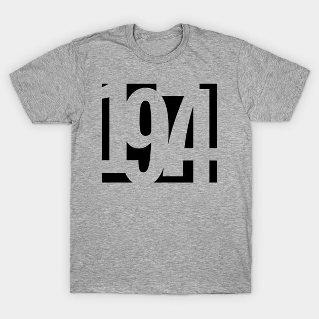 1974 Funky Overlapping Reverse Numbers for Light Backgrounds T-Shirt by MotiviTees